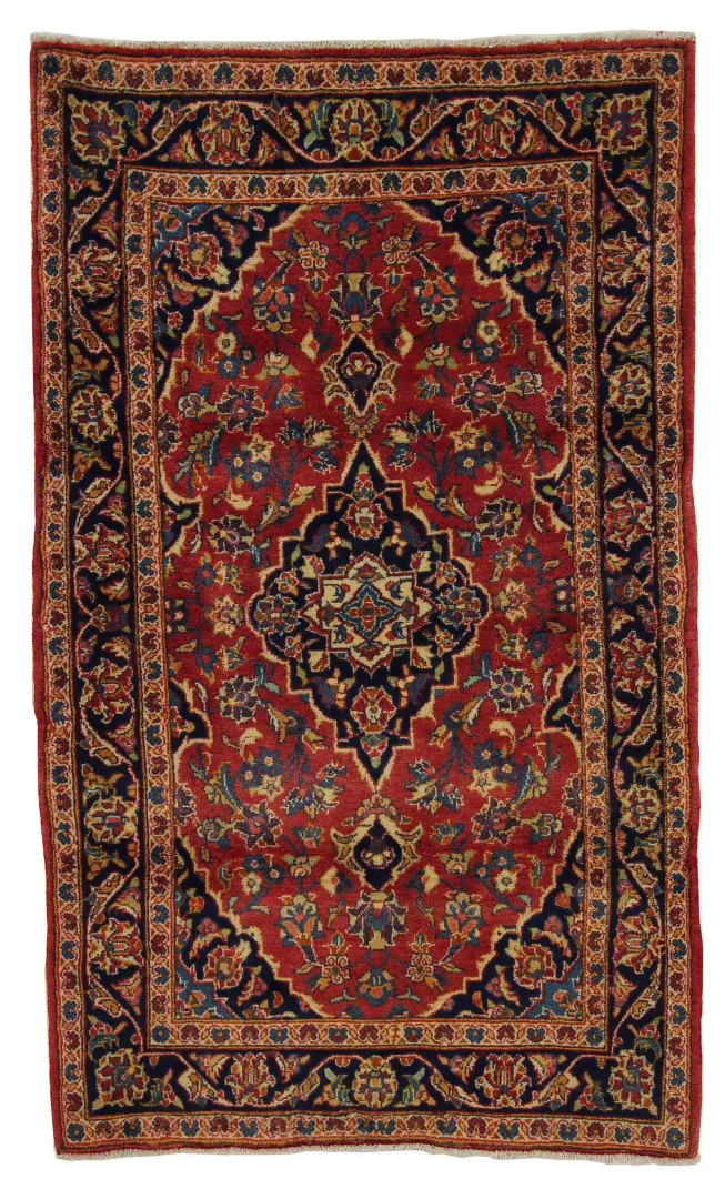 Keshan Perserteppich 172 x 105 cm, ca. 100.000 Knoten/m², strapazierfähig, hochwertiger Flor, handgeknüpft