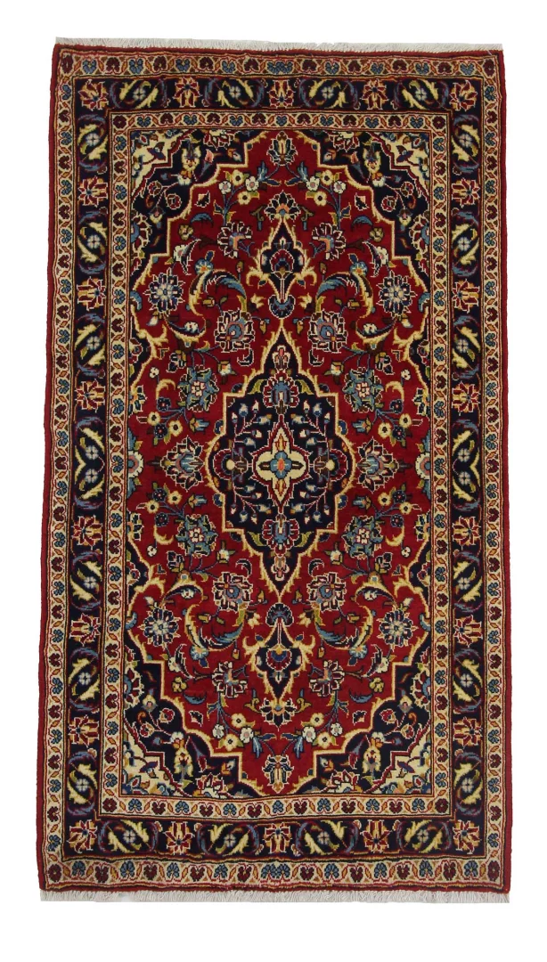 Keshan Perserteppich 173 x 95 cm – Knotendichte 150.000 - 300.000 Knoten/m², strapazierfähig, hochwertige Schafwolle, handgeknüpft
