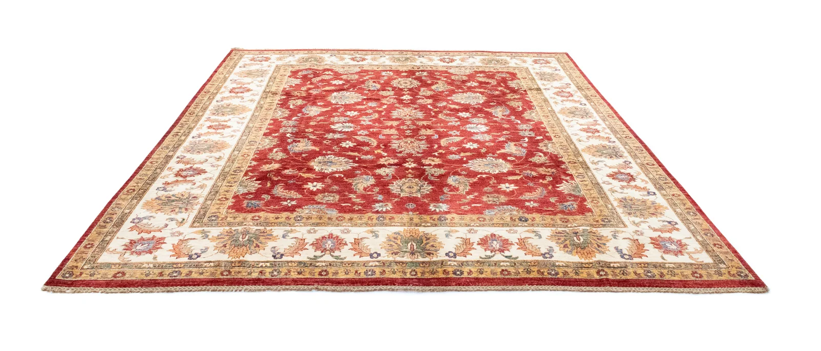 Ariana Ziegler Teppich 301 x 253 cm - glänzende Schurwolle, ideal für stark frequentierte Räume, handgeknüpft, Perserteppich