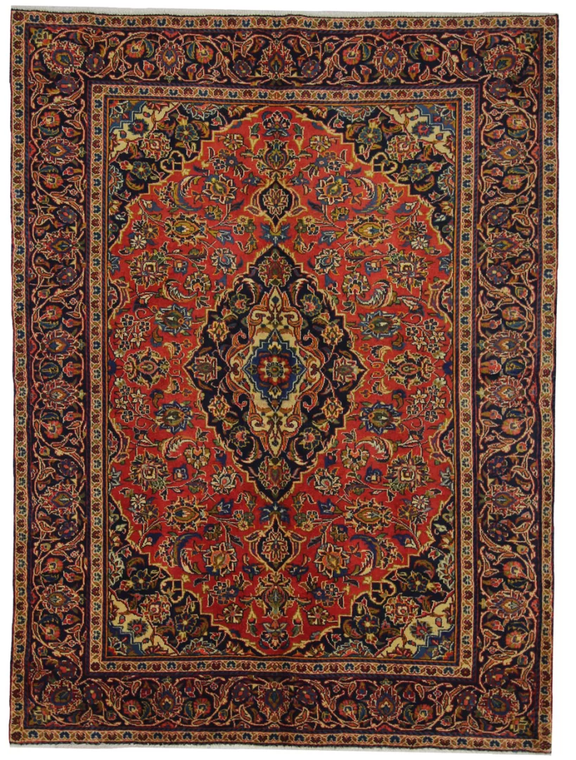 Keshan Perserteppich 187 x 140 cm – Knotendichte 150.000 – 300.000 Knoten/m² – Hochwertige Schafwolle – Strapazierfähig – handgeknüpft