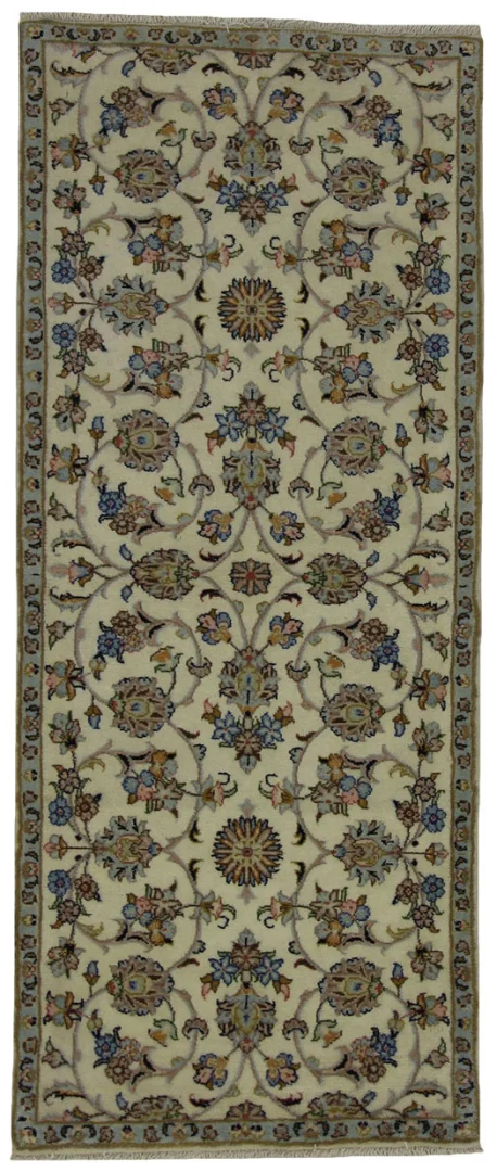 Keshan Teppich 190 x 80 cm - Knotendichte 150.000 - 300.000 Knoten/m², strapazierfähig mit hochwertiger Schafwolle, handgeknüpft, Perserteppich Läufer