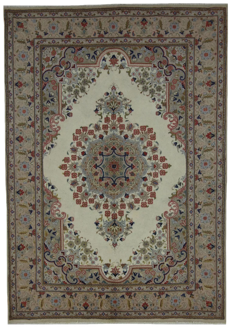 Keshan Perserteppich 195 x 138 cm - Knotendichte 150.000 - 300.000 Knoten/m², hochwertige Schafwolle, strapazierfähig, handgeknüpft