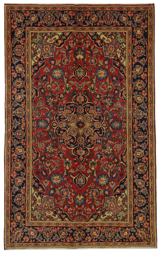 Keshan Teppich 197 x 122 cm – Knotendichte 150.000 - 300.000 Knoten/m², strapazierfähig und aus hochwertiger Schafwolle, handgeknüpft, Perserteppich