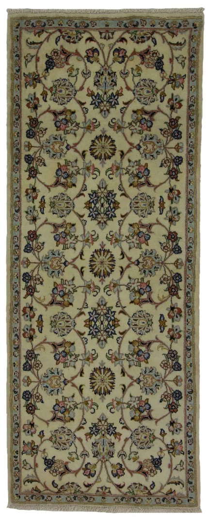 Keshan Perserteppich 207 x 82 cm – Knotendichte: 150.000 - 300.000 Knoten/m², strapazierfähig, hochwertige Schafwolle, handgeknüpft Läufer
