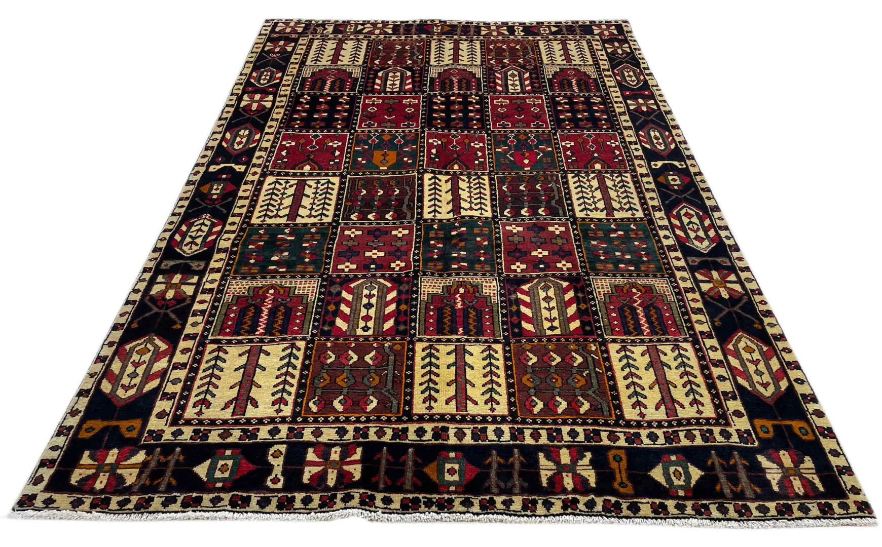 Bakhtiar Perserteppich 306 x 202 cm - 150.000 - 200.000 Knoten/m² - Widerstandsfähig mit Gartenmuster - handgeknüpft