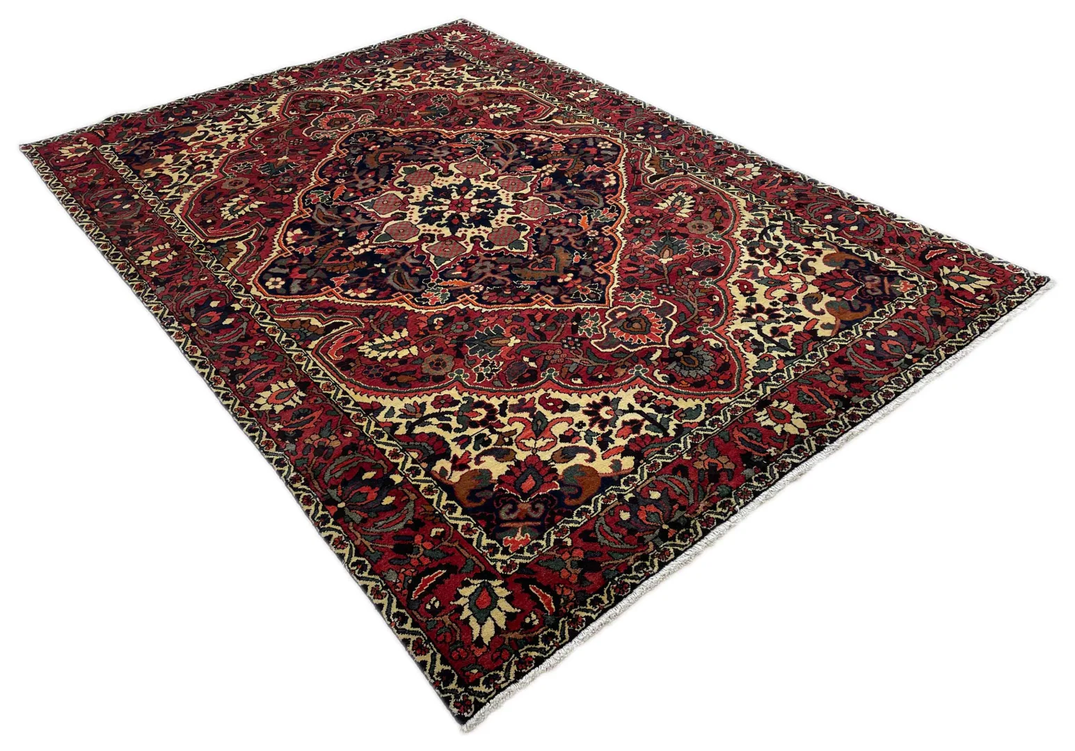 Bakhtiar Perserteppich 310 x 210 cm, 150.000 - 200.000 Knoten/m², widerstandsfähig mit Kheshti Gartenmuster, handgeknüpft