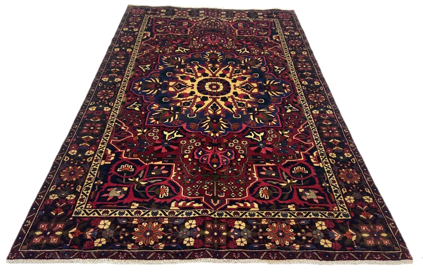 Bakhtiar Teppich 314 x 200 cm - 150.000 - 200.000 Knoten/m² - Widerstandsfähig mit Gartenmustern - handgeknüpft - Perserteppich