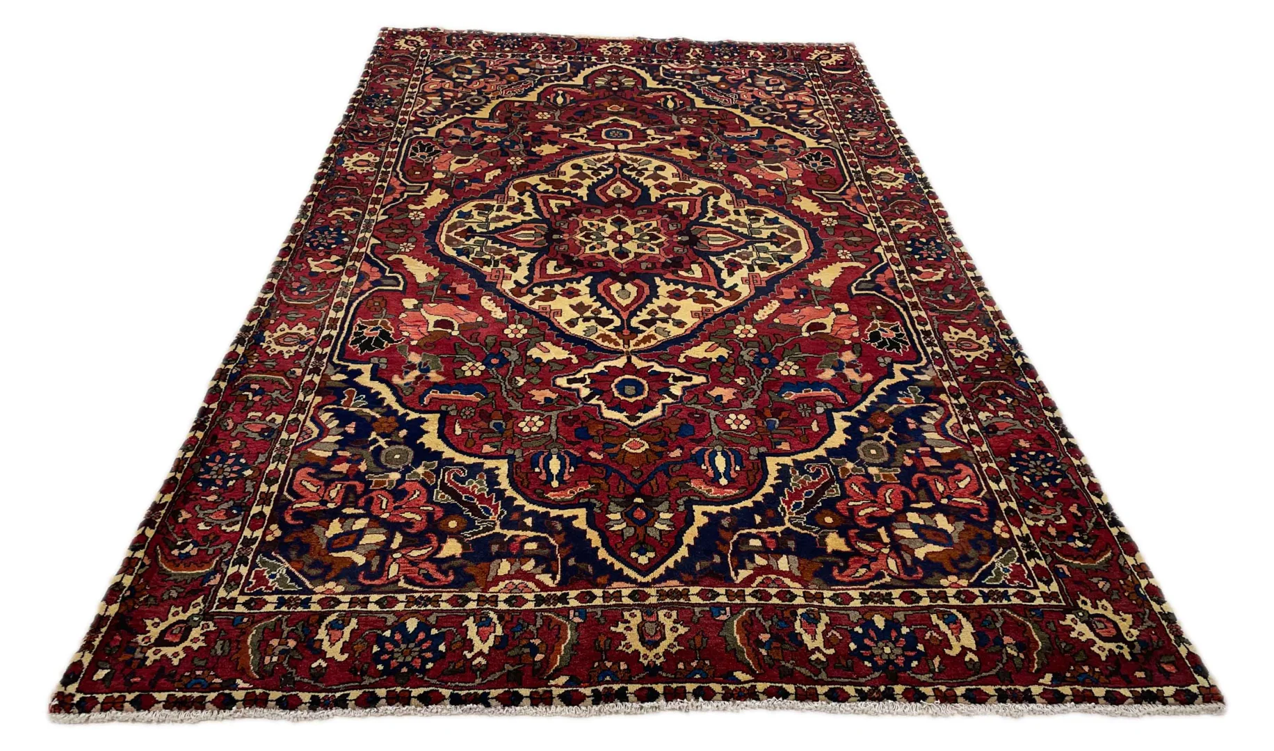 Bakhtiar Perserteppich 323 x 208 cm - 150.000 - 200.000 Knoten/m² - widerstandsfähig, Gartenmuster mit Pflanzen- und Tiermotiven - handgeknüpft