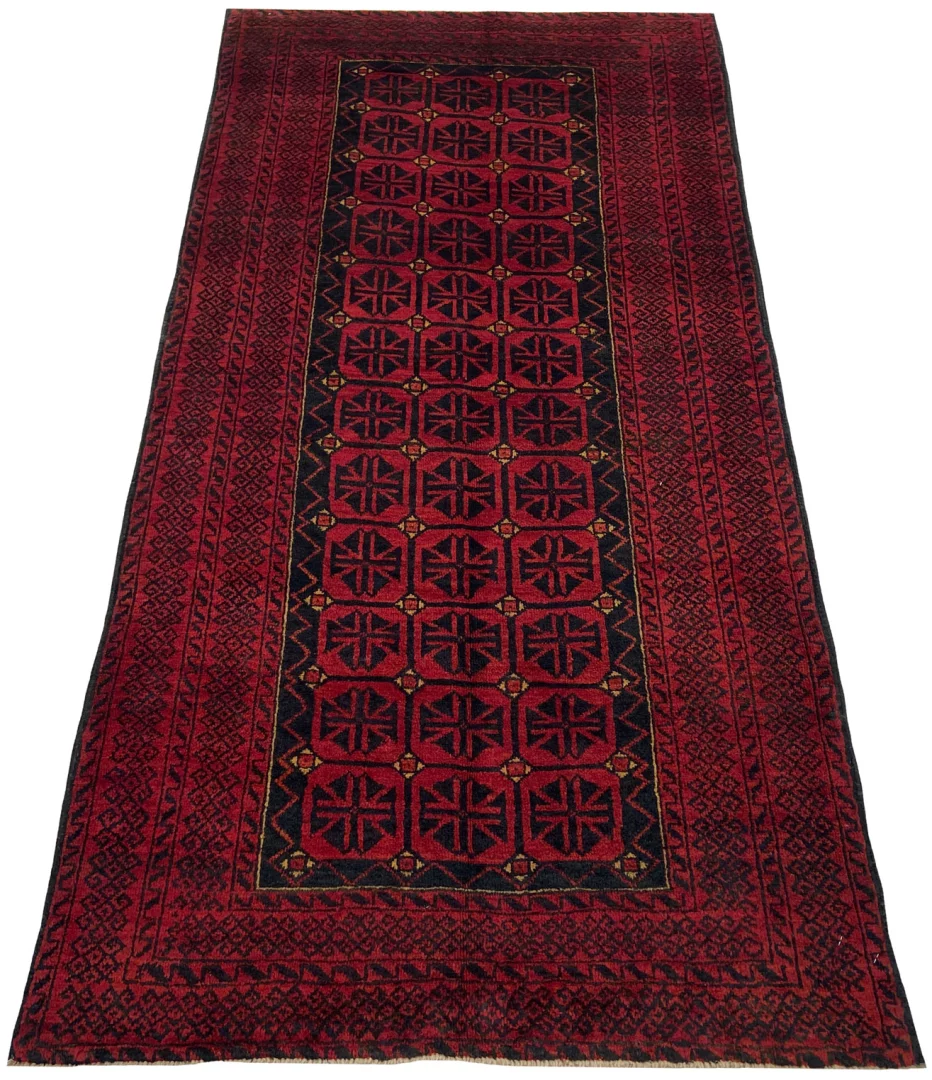 Belutsch Perserteppich 198 x 98 cm, Knotendichte 120.000 - 250.000 Knoten/m², handgeknüpft