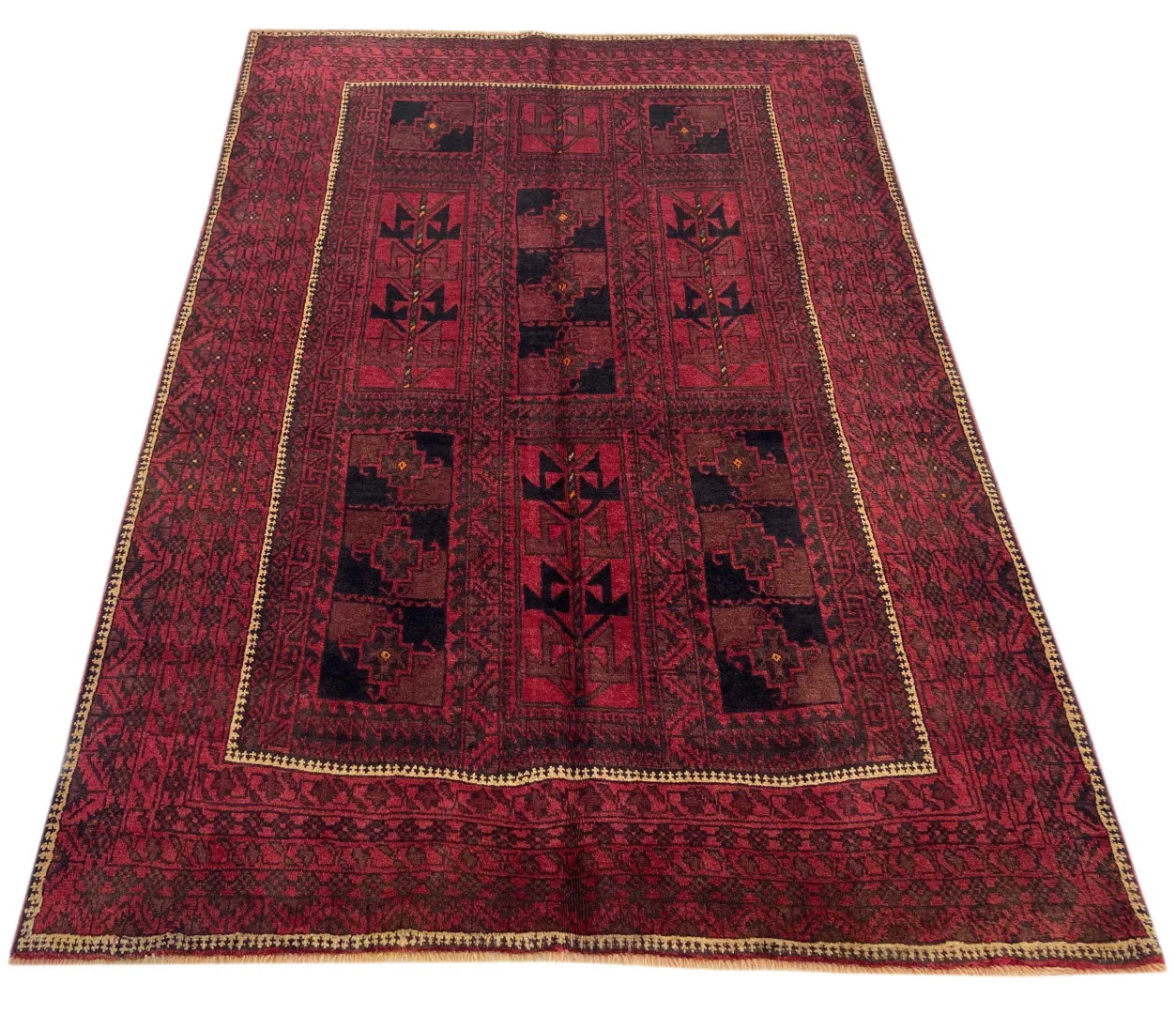 Belutsch Teppich 200 x 138 cm - Knotendichte: 120.000 - 250.000 Knoten/m², handgeknüpft, Perserteppich