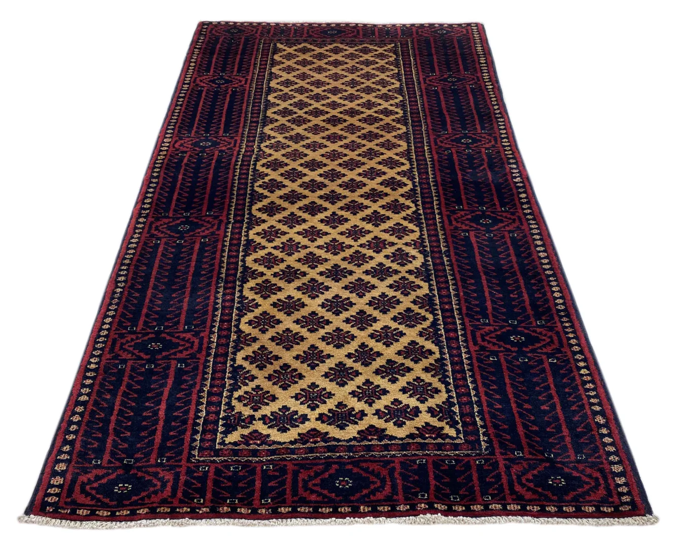 Belutsch Teppich 211 x 111 cm - Knotendichte 120.000 - 250.000 Knoten/m² - handgeknüpft - Perserteppich