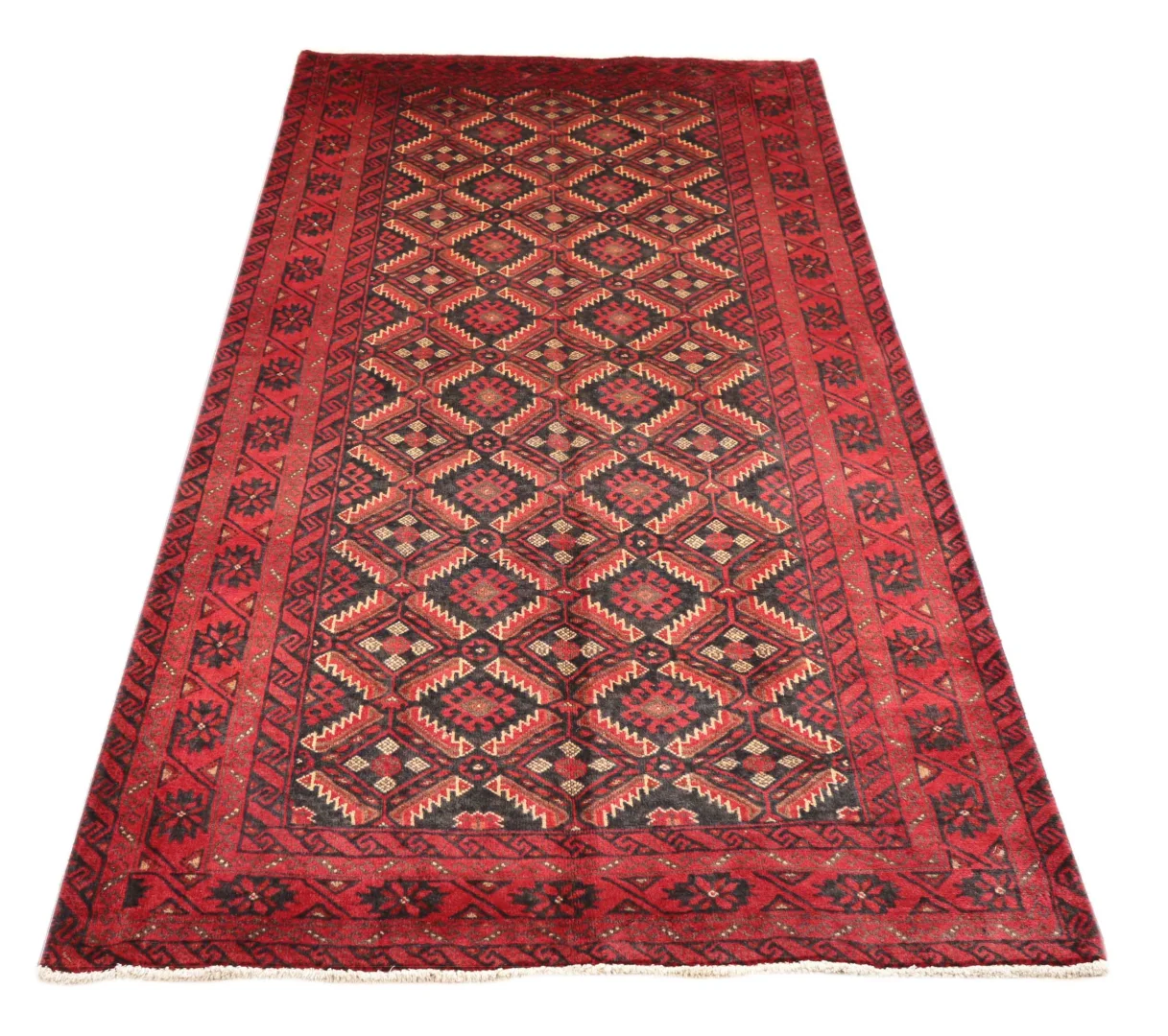Balutsch Perserteppich 215 x 105 cm - Knotendichte 120.000 - 250.000 Knoten/m², schmutzabweisend, rot-braune Farbtöne, handgeknüpft