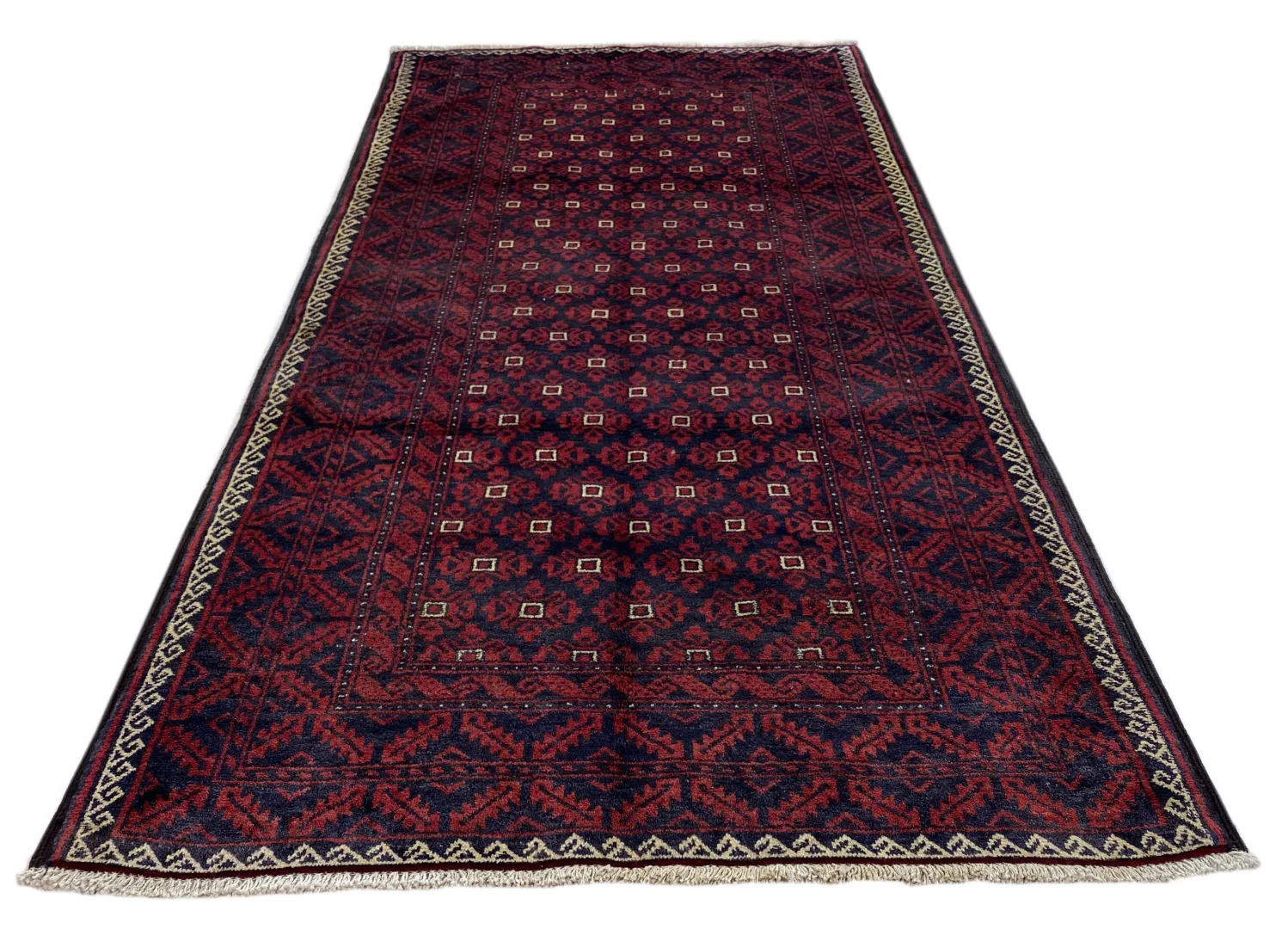 Belutsch Teppich 225 x 112 cm - Knotendichte 120.000 - 250.000 Knoten/m², handgeknüpft, Perserteppich