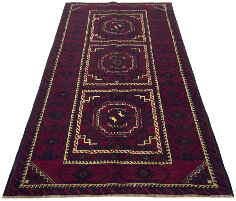 Handgeknüpfter Belutsch Perserteppich 233 x 130 cm, 120.000 - 250000 Knoten/m², natürliche Wolle aus eigener Produktion