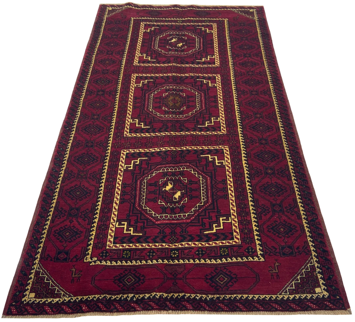 Belutsch Teppich 234 x 128 cm - Knotendichte 120.000 - 250.000 Knoten/m², handgeknüpft, Perserteppich
