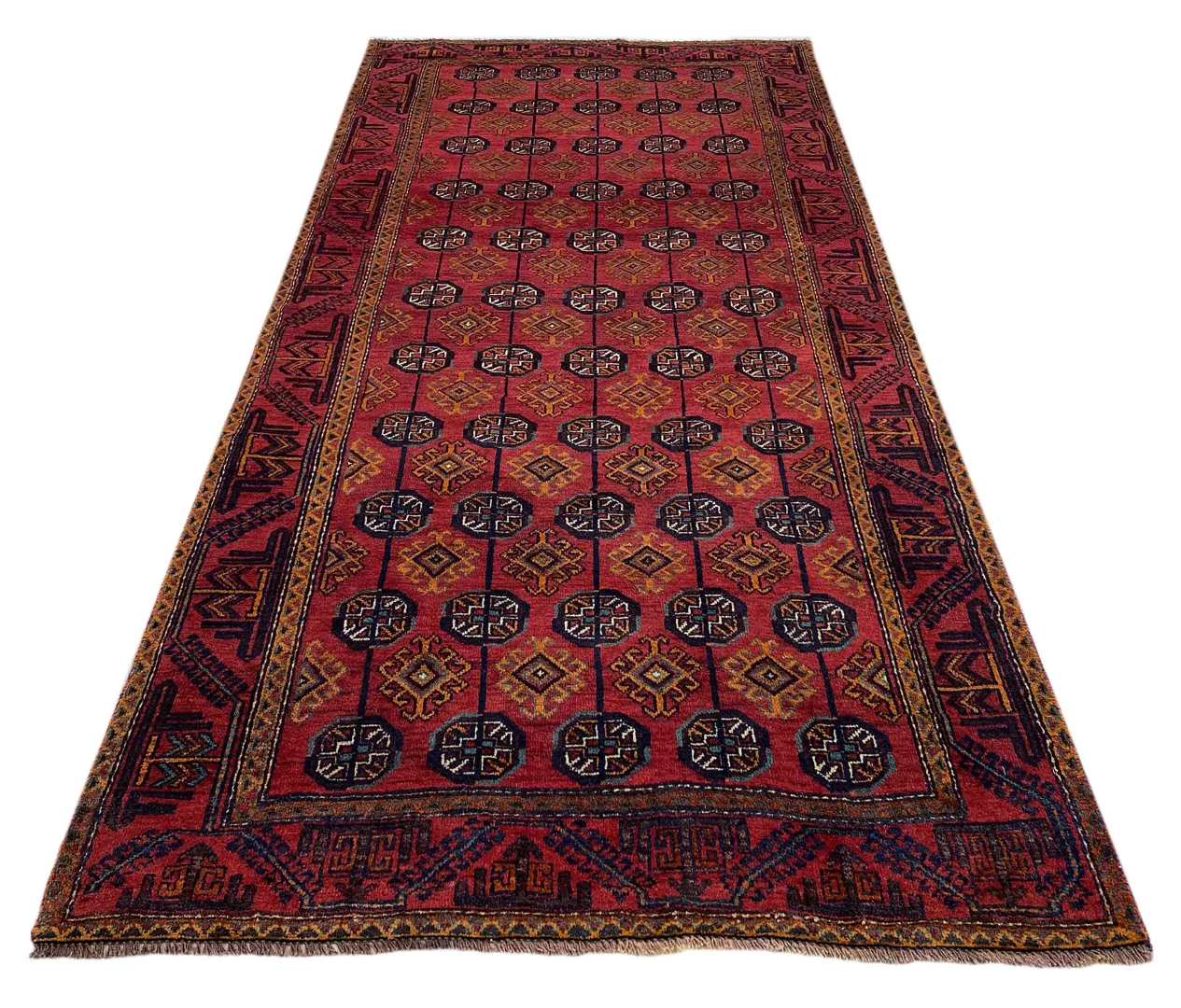 Belutsch Teppich 237 x 112 cm, Knotendichte 120.000 - 250.000, handgeknüpft, Perserteppich