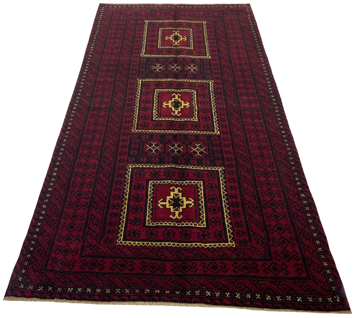 Belutsch Teppich 240 x 124 cm, Knotendichte: 120.000 - 250.000 Knoten/m², traditionell handgeknüpft aus natürlicher Wolle, Perserteppich