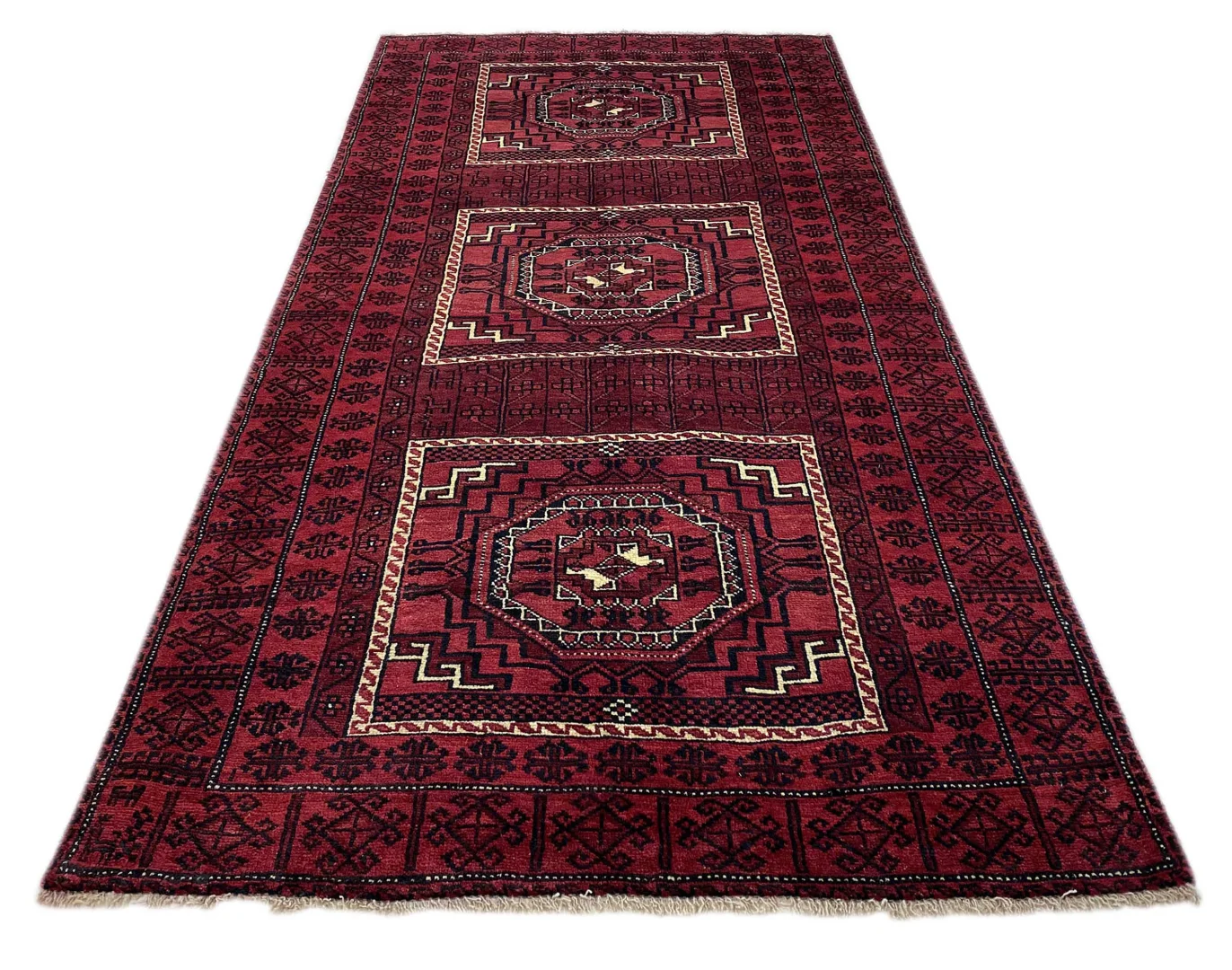 Belutsch Teppich 247 x 126 cm - Knotendichte 120.000-250.000 Knoten/m², handgeknüpft, Perserteppich