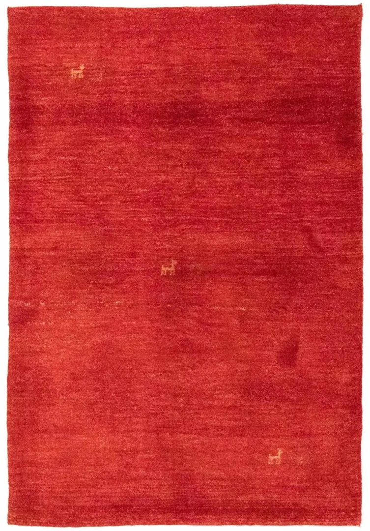 Gabbeh Perserteppich 150 x 101 cm, Knotendichte: 50.000 - 150.000 Knoten/m², weicher Flor, abstraktes Design, perfekt für Kinderzimmer, handgeknüpft