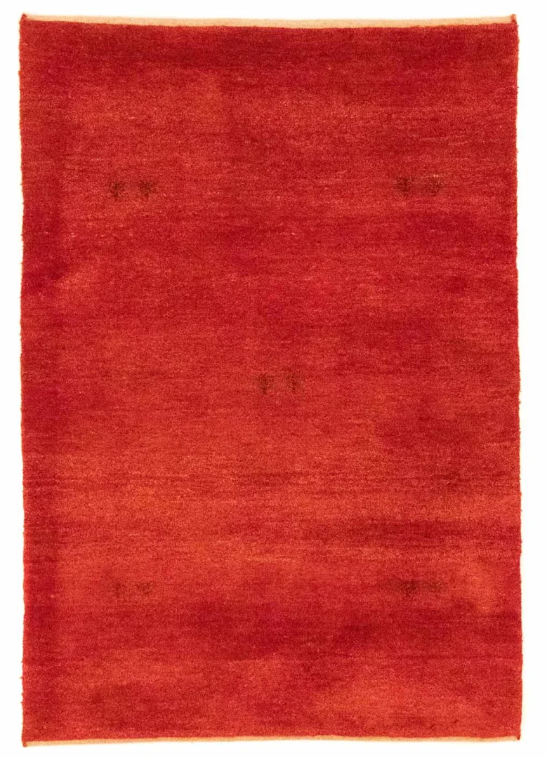 Gabbeh Teppich 152 x 104 cm – Handgeknüpft, Hochflor bis 2,5 cm, Abstraktes Design, Spielzeugfiguren – Perserteppich
