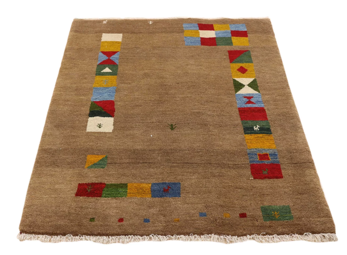 Gabbeh Teppich 177 x 125 cm – Hoher, weicher Flor mit abstraktem Design, Knotendichte 50.000-150.000 Knoten/m² – handgeknüpft, Perserteppich