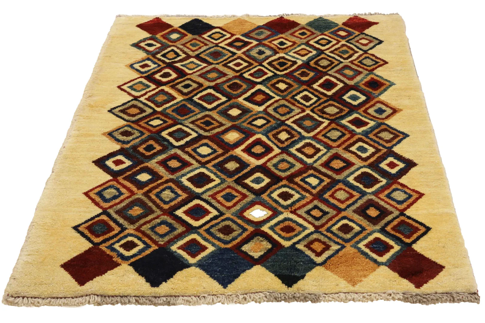 Gabbeh - Shuli 158 x 110 cm, Knotendichte 90.000 - 180.000/m², farbenfrohe Muster, handgeknüpft, Perserteppich
