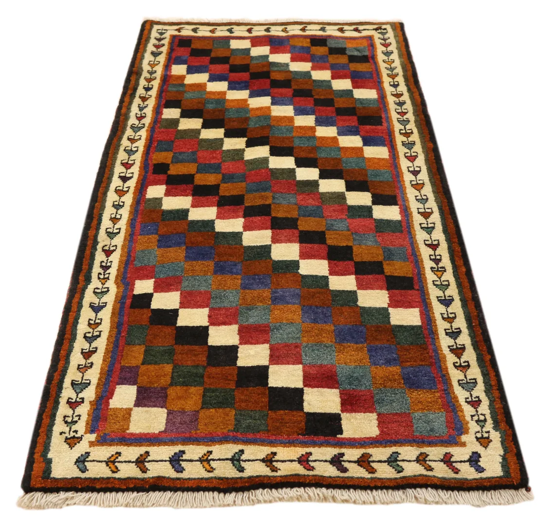 Gabbeh - Shuli 195 x 92 cm, 90.000 - 180.000 Knoten/m², kunstvolle Muster, handgeknüpft, Perserteppich