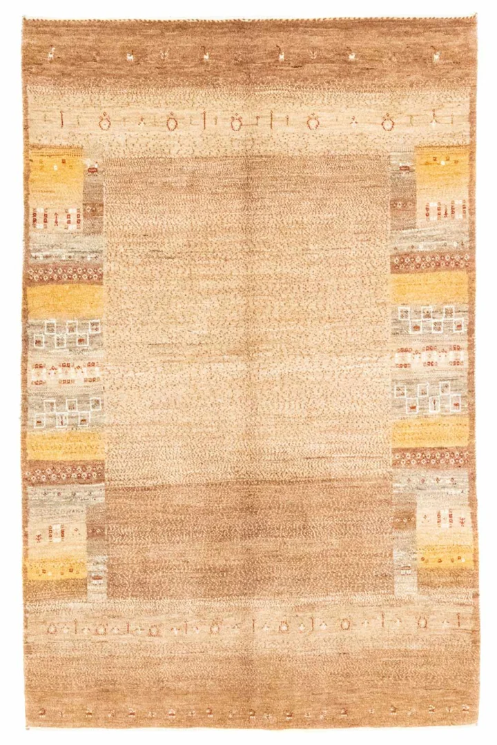 Gabbeh-Loribaft Teppich 250 x 159 cm - Knotendichte 150.000 - 220.000 Knoten/m², abstraktes Design, aus handgesponnener Schafs- und Ziegenwolle, ideal für Kinderzimmer,...