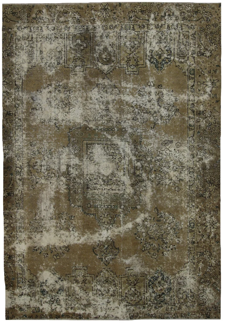 Vintage Perserteppich 260 x 181 cm – Handgeknüpft, Einzigartiges Design mit ursprünglichen Ornamenten, Moderner Touch