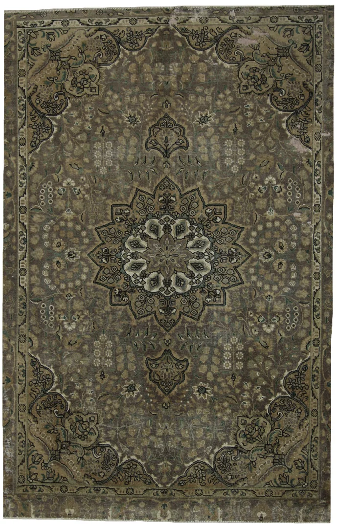 Vintage Perserteppich 265 x 172 cm – Handgeknüpfter Teppich mit einzigartigem Design und farblich gefärbtem Flor – Vintage Flair für moderne Wohnräume – handgeknüpft, Perserteppich