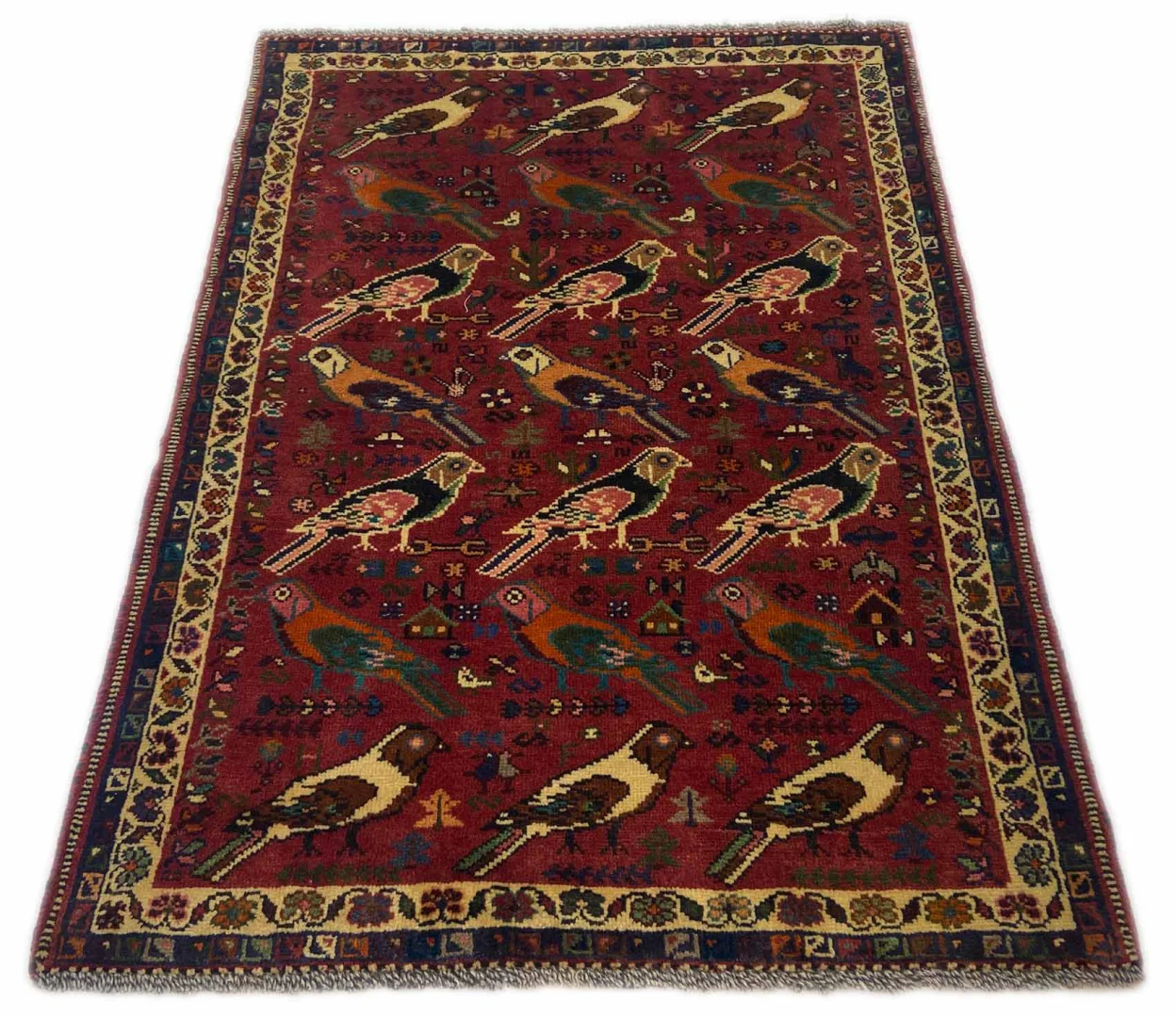 Gabbeh - Shuli Teppich 142 x 106 cm, ausgefallene Muster, Knotendichte 90.000 - 180.000 / m², handgeknüpft, Perserteppich