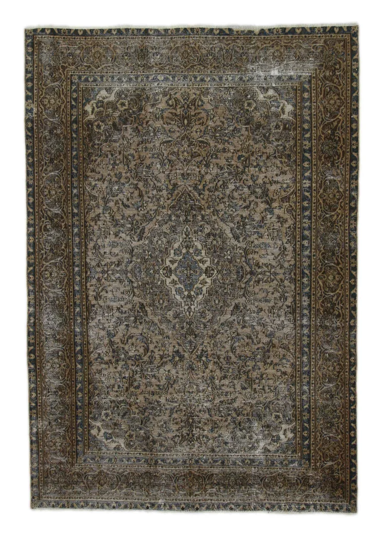 Vintage Perserteppich 270 x 185 cm – Handgeknüpft, Aufwendig Aufgearbeitet, Modernes Design
