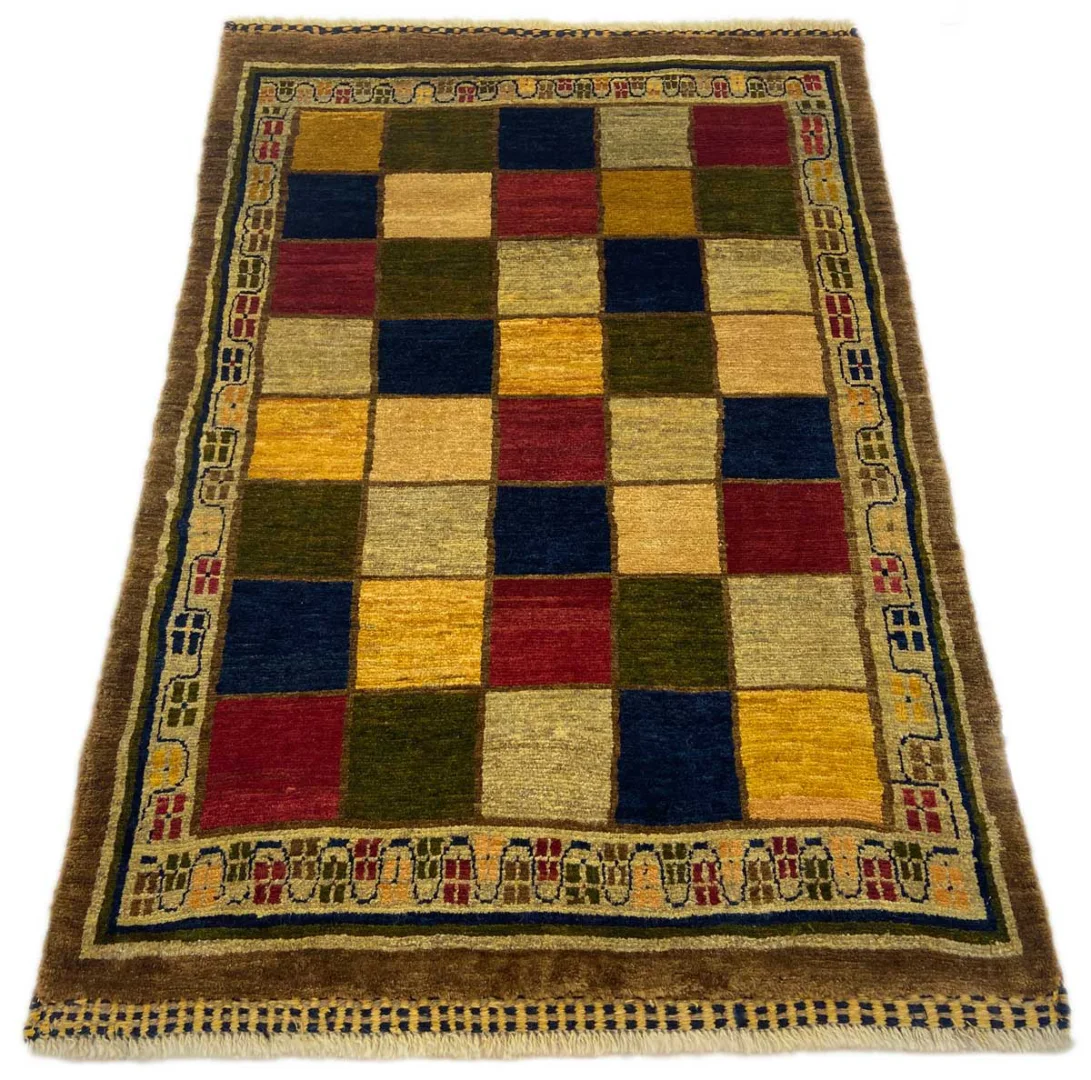 Gabbeh 145 x 105 cm - Gabbeh - Shuli, ausgefallene Muster auf glanzvoller Schurwolle, Knotendichte 90.000 - 180.000/m², handgeknüpft, Perserteppich