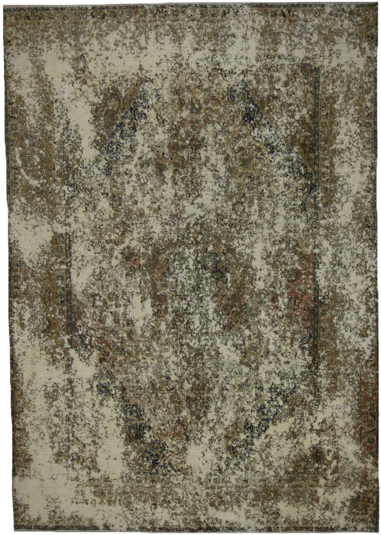 Vintage Perserteppich 276 x 194 cm – Handgeknüpft, Aufwendig Aufgearbeitet, Modernes Design
