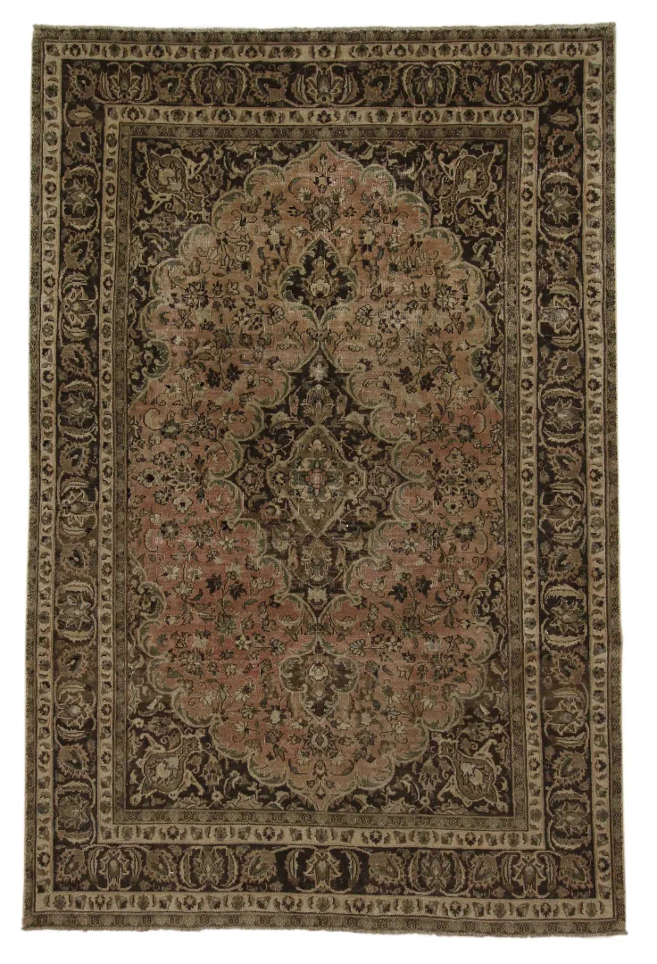 Vintage Perserteppich 278 x 183 cm – Handgeknüpft mit einzigartigem Design und modernem Farbton – Einzigartige Ornamente – Handgeknüpft, Perserteppich