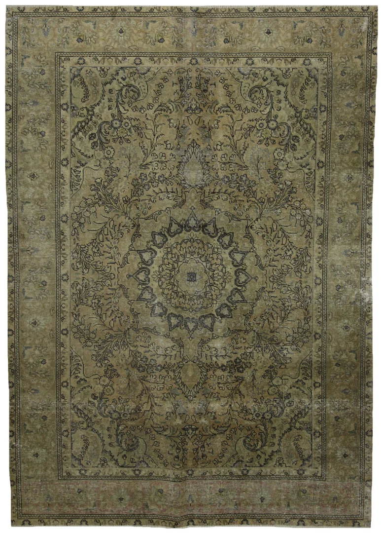 Vintage Perserteppich 278 x 198 cm – Handgeknüpft, aufwendig aufgearbeitet, modernes Design mit ursprünglichen Ornamenten