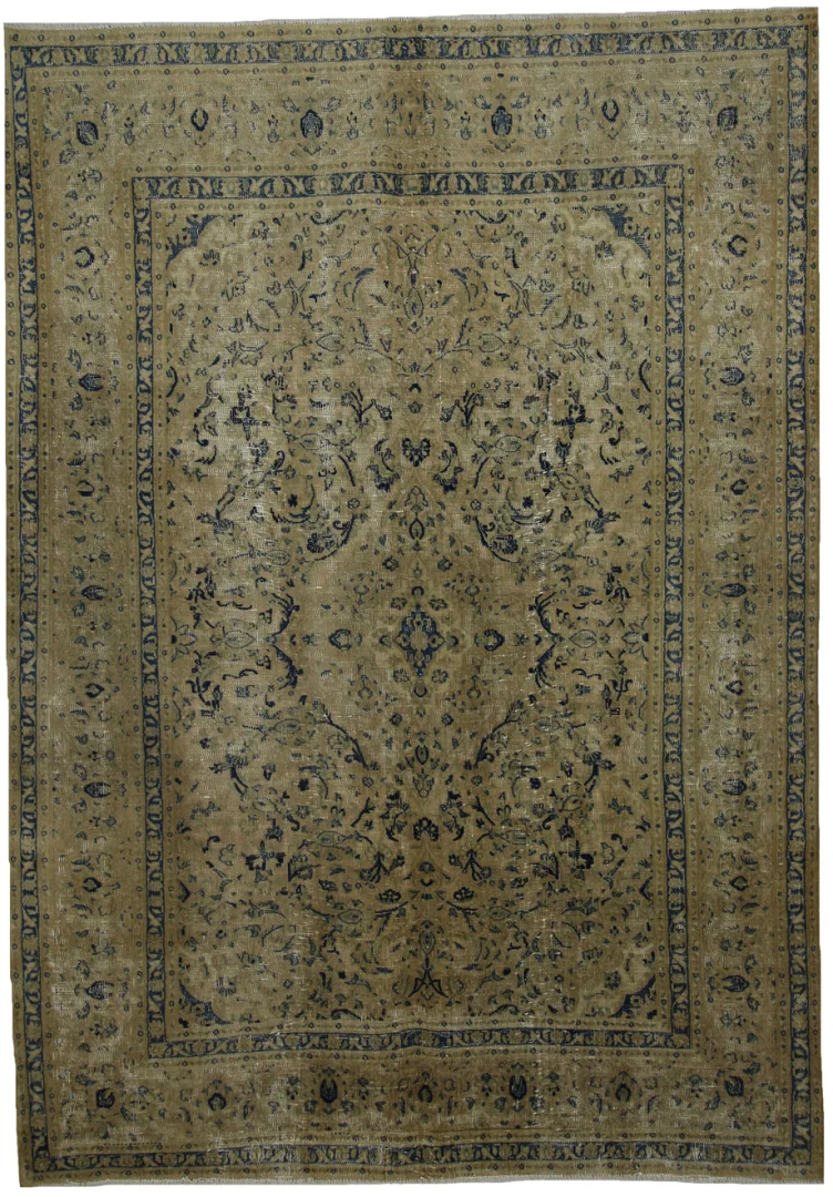 Vintage Perserteppich 279 x 196 cm – Handgeknüpfter Teppich mit einzigartigem Design und originalen Ornamenten – handgeknüpft