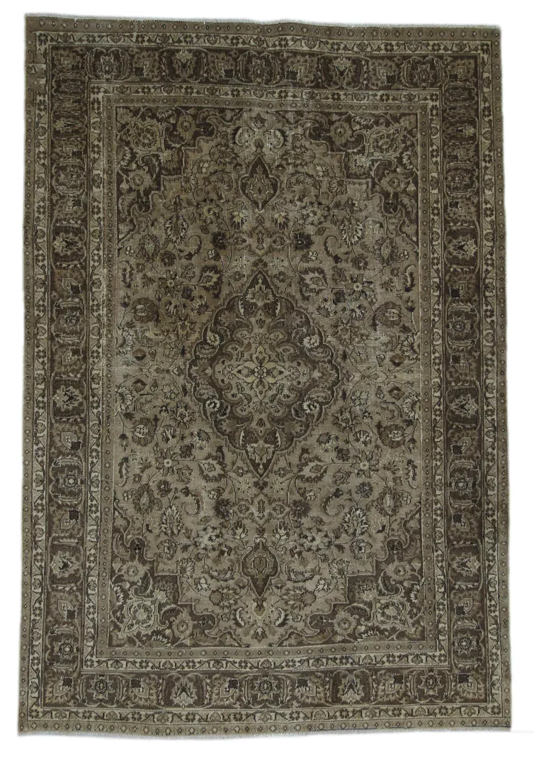 Vintage Perserteppich 280 x 191 cm - Handgeknüpft, Aufwendig Farbgearbeitet, Moderner Touch