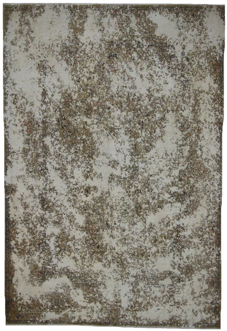 Vintage Perserteppich 285 x 196 cm - Handgeknüpft, Aufwendig Aufgearbeitet, Modernes Design - Handgeknüpft
