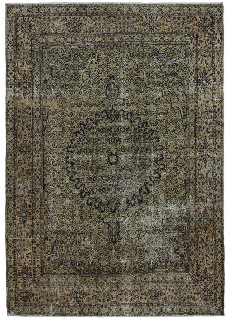 Vintage Perserteppich 287 x 200 cm - Modernes Design mit originalen Ornamenten, handgeknüpft