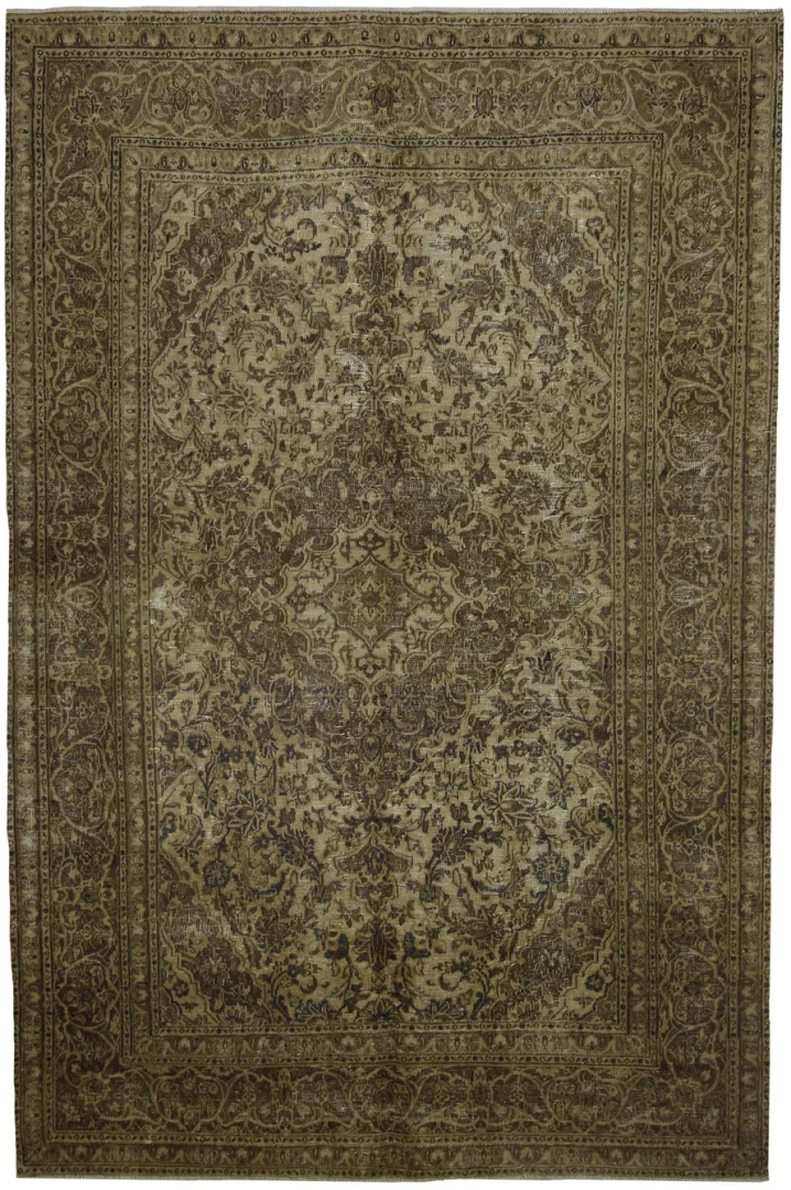 Vintage Perserteppich 293 x 193 cm – Handgeknüpft, Aufwendig Aufgearbeitet, Modernes Design