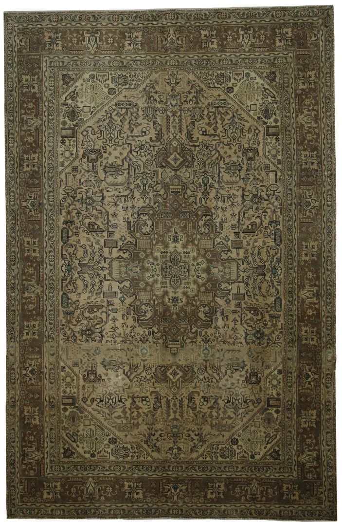 Vintage Perserteppich 293 x 193 cm - Handgeknüpfter Teppich mit modernem Touch und einzigartigem Design - Handgeknüpft