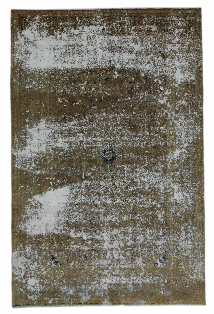 Vintage Perserteppich 296 x 193 cm – Handgeknüpft, Modernes Design mit Originalornamenten – Einzigartig und Stilvoll
