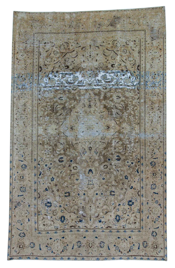 Vintage Perserteppich 305 x 190 cm - Handgeknüpft, Aufwendig Aufgearbeitet, Modernes Design