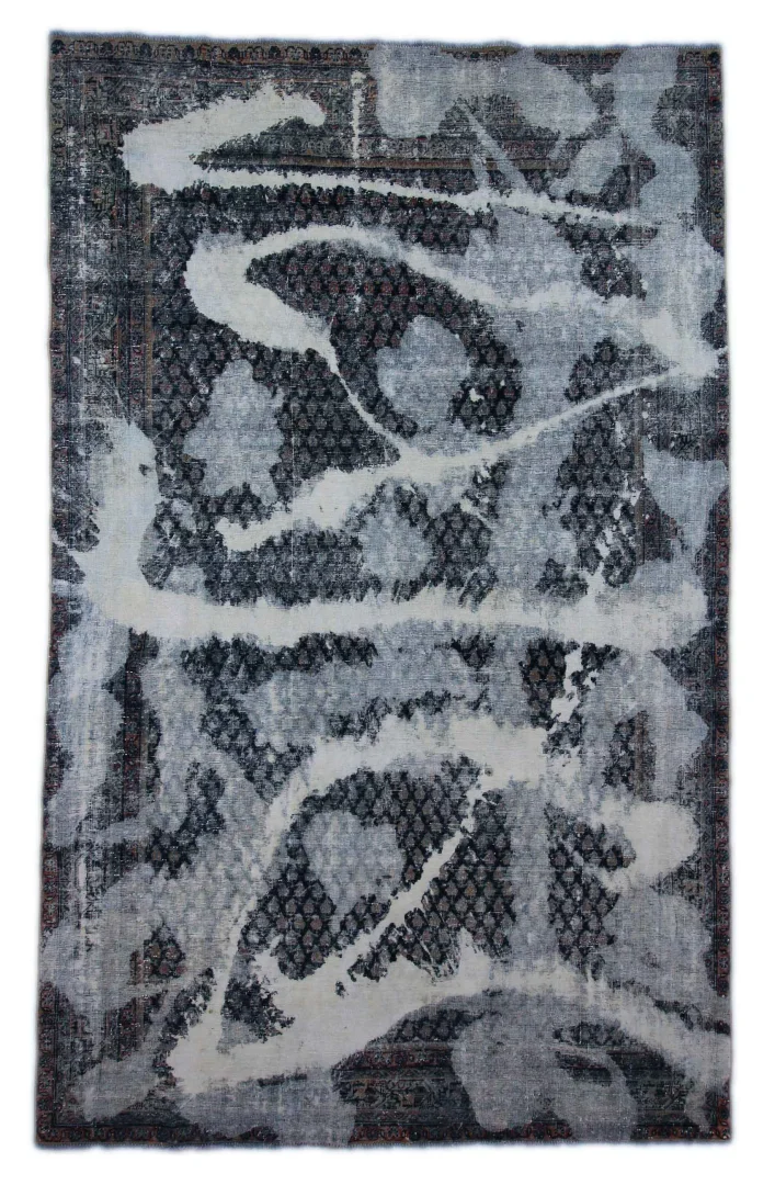 Vintage Perserteppich 312 x 195 cm - Handgeknüpft, Aufwendig Aufgearbeitet mit Modernem Touch - Einzigartiges Design
