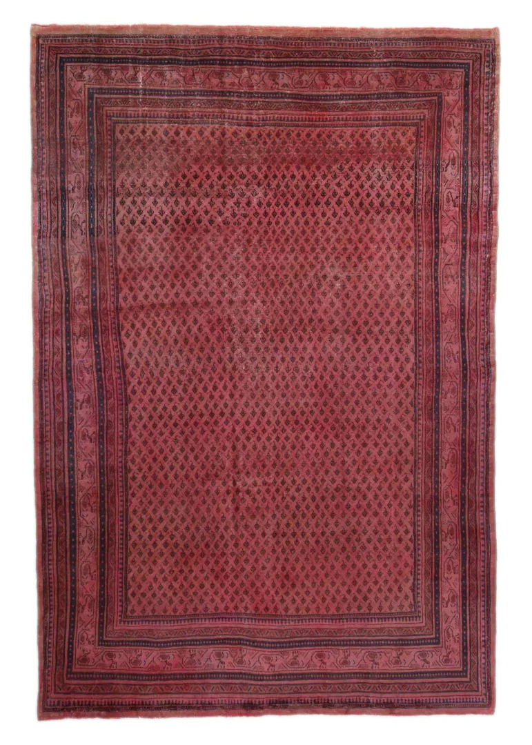Vintage Perserteppich 314 x 212 cm – Handgeknüpft, Aufwendig Farbiger Flor, Modernes Design, Einzigartige Ornamente