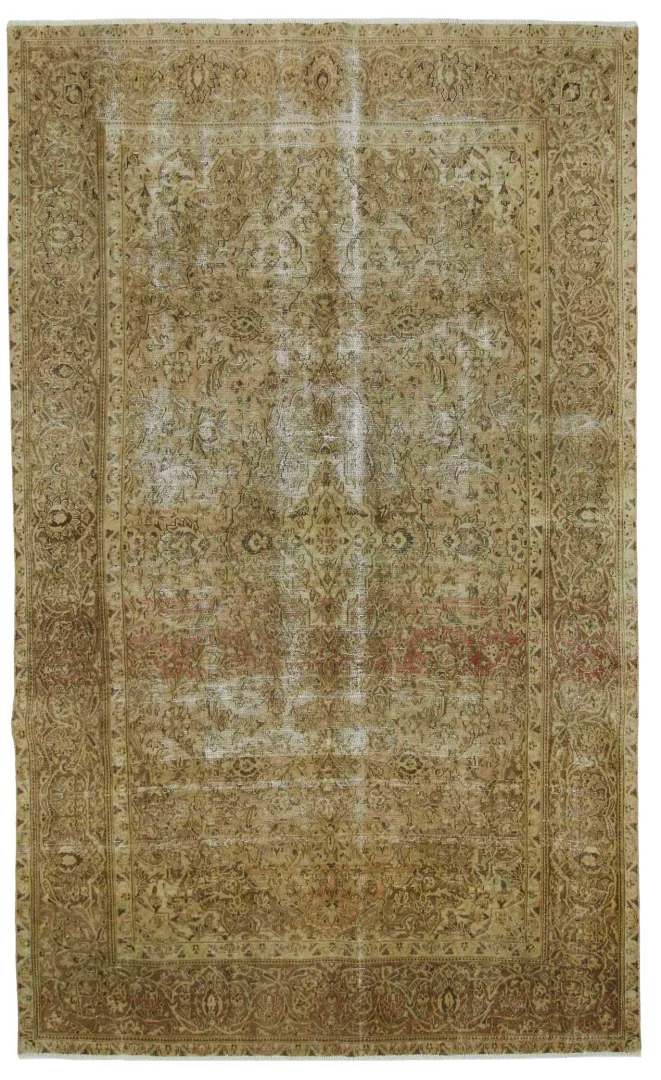 Vintage Perserteppich 328 x 198 cm – Handgeknüpft, Aufwendig Farbverändert, Neues Design