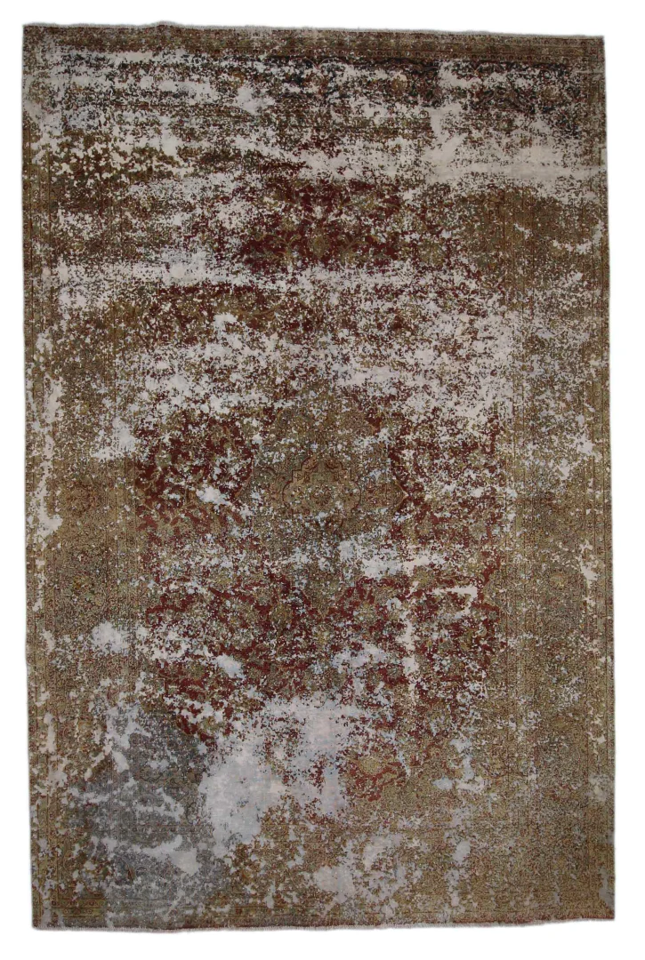 Vintage Perserteppich 330 x 217 cm - Handgeknüpfter Teppich mit einzigartigem Design und farblich akzentuierten Ornamenten - handgeknüpft, Perserteppich