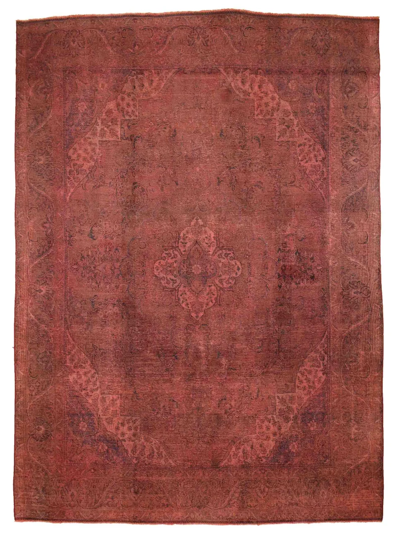 Vintage Perserteppich 404 x 282 cm – Handgeknüpft, Farbenfrohe Neuinterpretation mit Klassischen Ornamenten