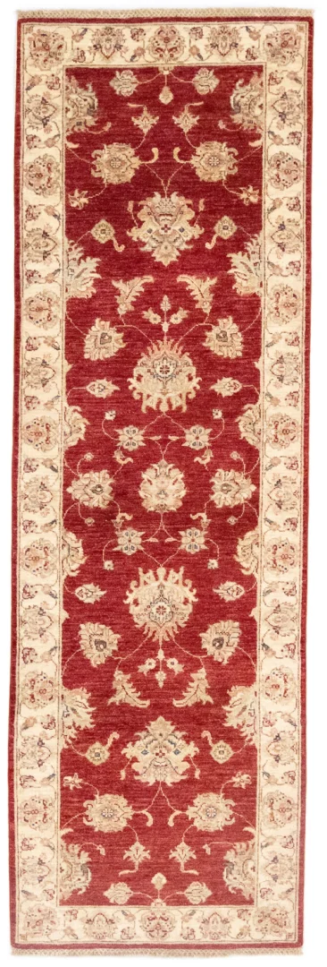 Ziegler Perserteppich 260 x 84 cm | ca. 200.000 Knoten/m² | Steinwäsche für ausgeblichene Farben | handgeknüpft Läufer